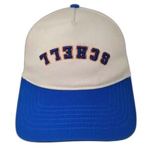 5 Panel Hat Beige Blue One Size SCHELL Upside Down Embroidered Snapback Cap